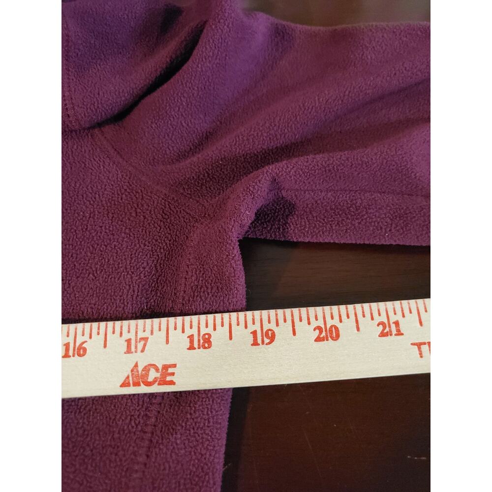 Vtg Y2K American Eagle Zip Fleece Hoodie Size M Maroon Red Preppy Cozy Pockets - Picture 11 of 12
